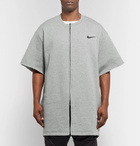 Nike - Fear of God Oversized Mélange Cotton-Blend Jersey Zip-Up T-Shirt - Men - Gray