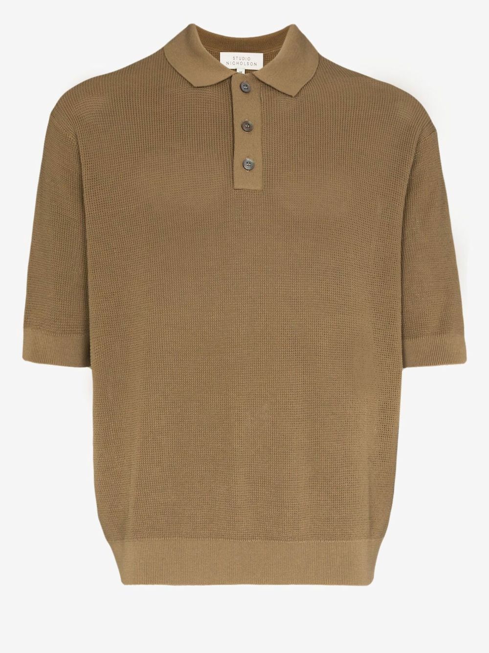 Studio Nicholson Men's Noe Long Sleeve Knit Polo Shirt in Moss Studio  Nicholson