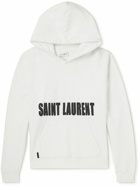 SAINT LAURENT - Agafay Logo-Print Cotton-Fleece Hoodie - White