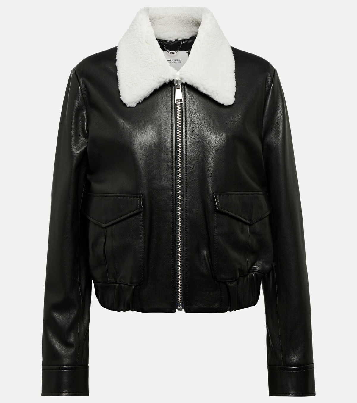 Dorothee Schumacher Shearling-trimmed leather jacket Dorothee Schumacher