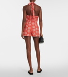 Staud - Kai printed halterneck crop top