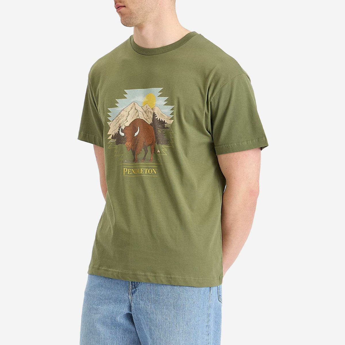 Pendleton Men's Buffalo T-Shirt in Olive