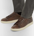 TOM FORD - Burnished-Leather Sneakers - Men - Brown