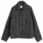 Percival Men's Ingelo Zip Wool Boxy Jacket in Black