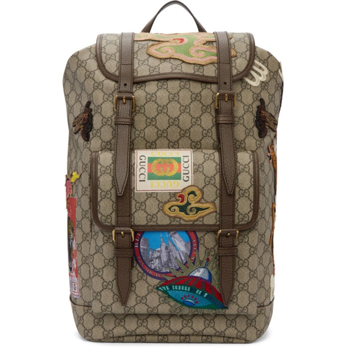 Photo: Gucci Beige GG Supreme Courrier Backpack 