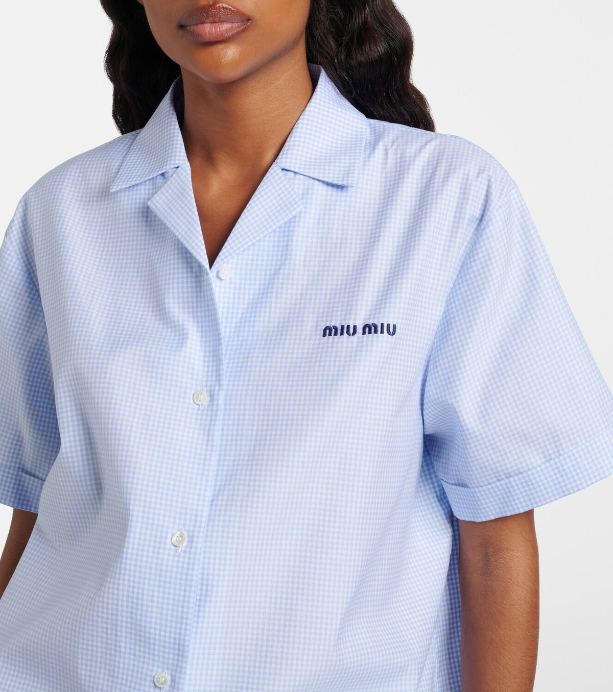 Miu Miu Gingham cotton poplin shirt