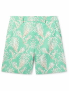 Valentino Garavani - Metamorphos Straight-Leg Printed Cotton-Poplin Shorts - Blue