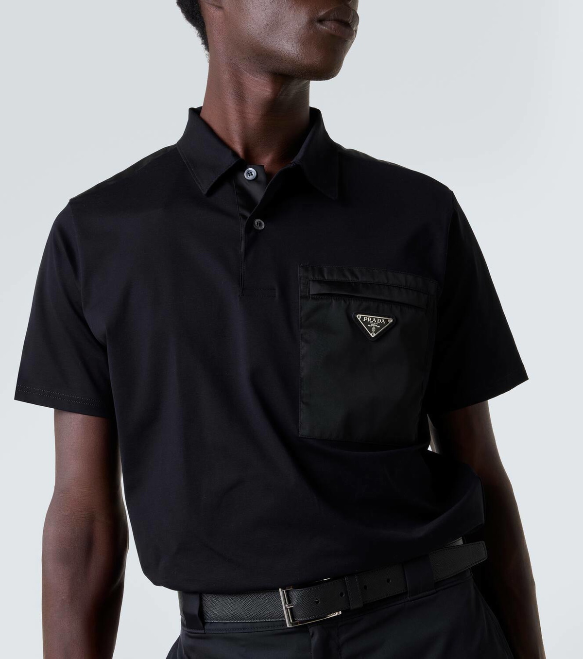 Prada Re-Nylon cotton-blend polo shirt Prada