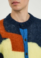 Bode Chapeau Colour-blocked Brushed Alpaca-blend Cardigan Multicoloured 1