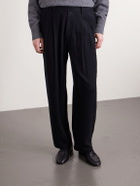 ssstein - Straight-Leg Silk-Blend Flannel Trousers - Black