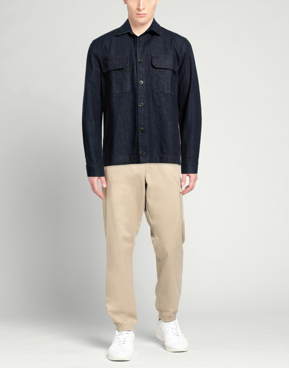 Crossley Mens Denim shirt in Blue