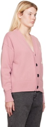 AMI Paris Pink Ami de Cœur Cardigan