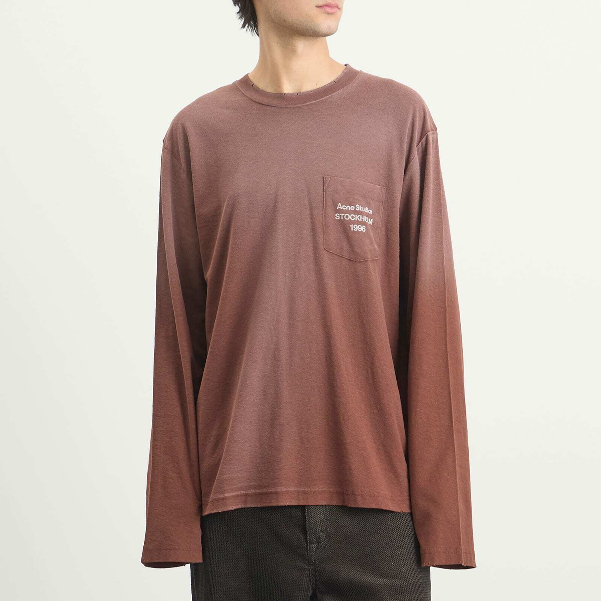 Acne Studios Men's Small 1996 Long Sleeve T-Shirt in Chocolate