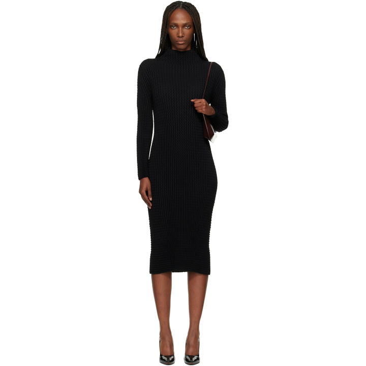 Photo: ISSEY MIYAKE Black October Spongy-BK58 Midi Dress
