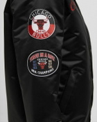 Mitchell & Ness NBA BLACKOUT HEAVYWEIGHT SATIN JACKET CHICAGO BULLS Black Mens Bomber Jackets/Team Jacket