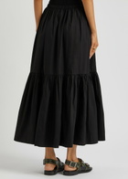 Ganni Cotton-poplin Maxi Skirt Black