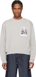 Helmut Lang Gray Dumbo Postcard Crewneck Sweatshirt