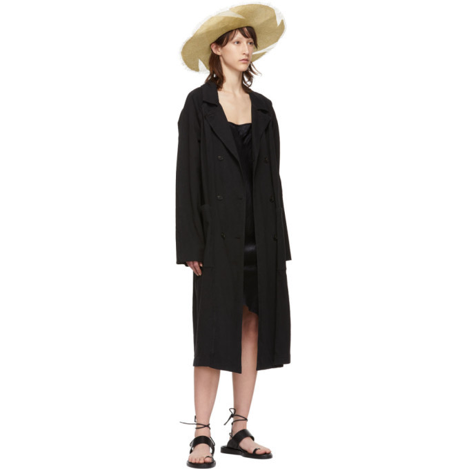 Ann Demeulemeester SSENSE Exclusive Black Lace-Up Flat Sandals Ann