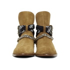 Amiri Brown Suede Bandana Buckle Boots