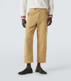Bode Feather Runner cotton straight pants
