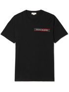 Alexander McQueen - Logo Webbing-Trimmed Cotton-Jersey T-Shirt - Black