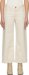 Moncler Off-White Cropped Jeans