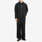 Homme Plissé Issey Miyake Men's Pleated Hooded Jacket in Black