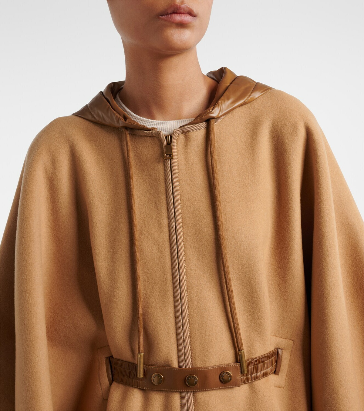 Moncler Belted wool-blend cape