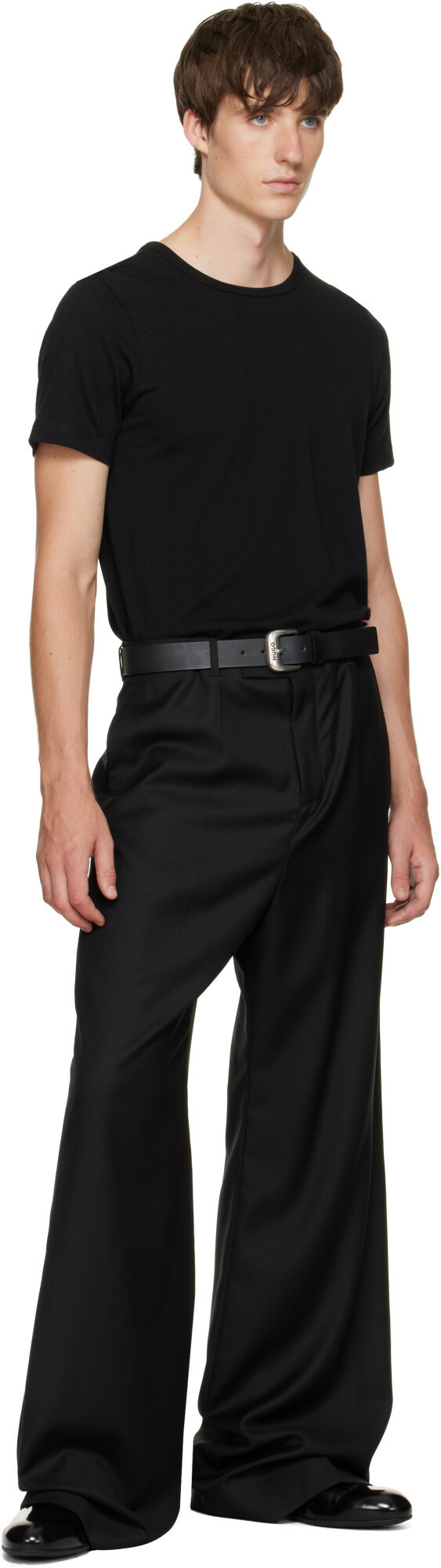 Hugo Black Buffed Leather Belt