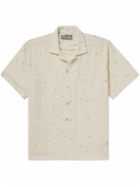 Kartik Research - Camp-Collar Embellished Cotton-Gauze Shirt - Neutrals
