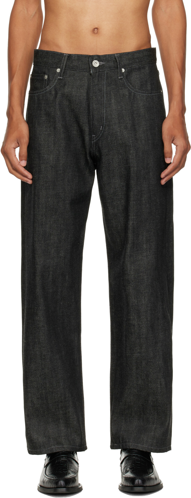 Neighborhood Black Rigid Denim Full Cut Jeans