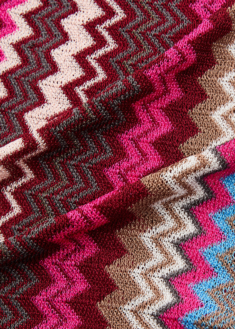 Missoni Zigzag-intarsia Fine-knit Scarf - Pink - One Size Missoni