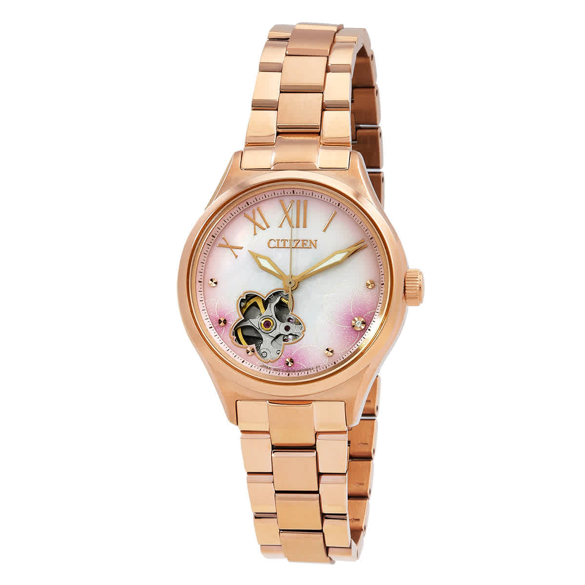 Citizen Automatic Crystal White Dial Ladies Watch PC1017-70Y