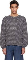 ERL Gray Jacquard Long Sleeve Knit T-shirt