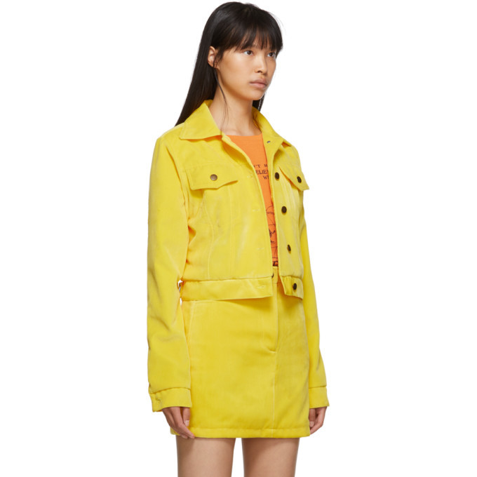 Anton Belinskiy SSENSE Exclusive Yellow Velvet Jacket