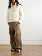 Moncler - Logo-Appliquéd Quilted Knitted Down Jacket - Neutrals