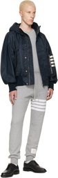 Thom Browne Navy Tech Twill Blouson Jacket
