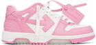 Off-White White & Pink Out Of Office Calf Leather Sneakers