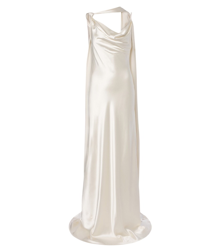 Photo: Danielle Frankel Bridal Aiden scarf-detail silk satin gown
