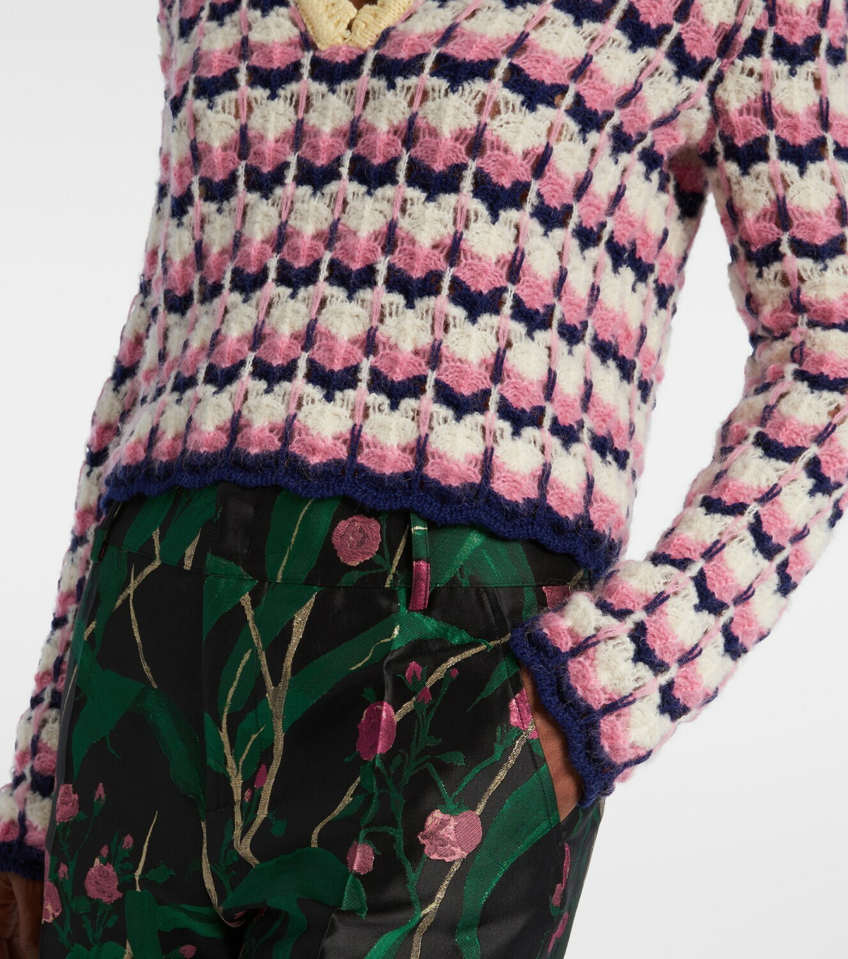 La DoubleJ Picket wool-blend polo sweater