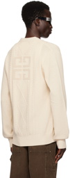 Givenchy Beige 4G Cable-Knit Cardigan