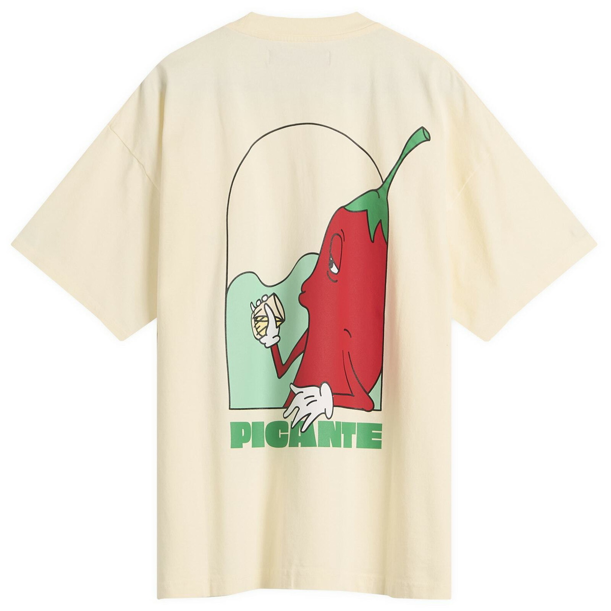 END. X PICANTE Charlie Chilli T-Shirt in Ivory