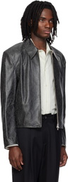 MMIC Gray Vapor Leather Jacket