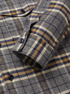 OFFICINE GÉNÉRALE - Jonas Camp-Collar Checked Brushed Cotton-Flannel Shirt - Gray