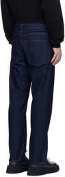 SOPHNET. Indigo Hem Zip Jeans