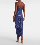 Norma Kamali Diana ruched metallic gown