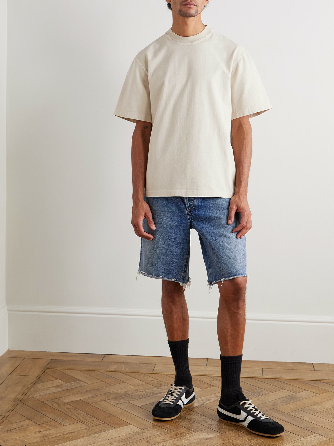 AGOLDE - Asha Cotton-Jersey T-Shirt - Neutrals