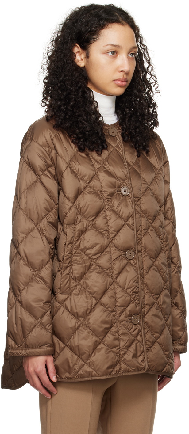 Max Mara Brown Csoft Down Jacket Max Mara