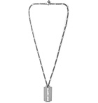 Balenciaga - Logo-Detailed Burnished Silver-Tone Necklace - Silver