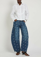 A.W.A.K.E Mode Stud-embellished Barrel-leg Jeans Blue